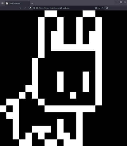 A pixel sketch of a cute bunny.