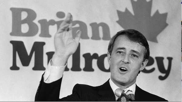 PC leadership candidate Brian Mulroney speaks at a news conference in Montreal on May 1, 1983. (Ian Barrett/CP Picture Archive)