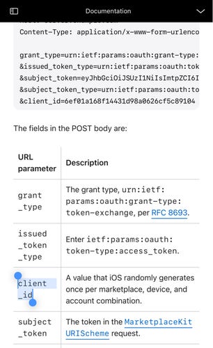 Apple Documentation of clientID:

client_id: A value that iOS randomly generates once per marketplace, device, and account combination.
