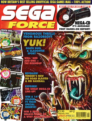Front cover for Sega Force 2 - February 1992 (UK) featuring Death Duel