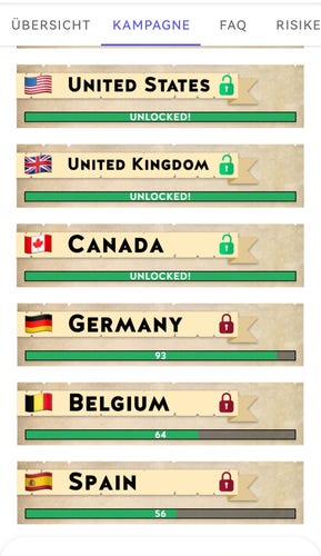 Screenshot von der campaign - unlocked England, Kanada
Deutschland 93 von 100