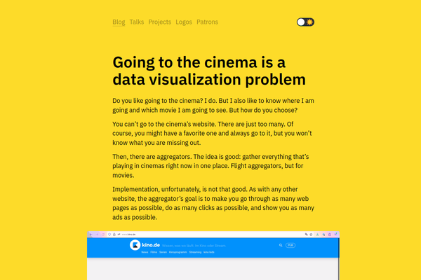Screenshot of Going to the cinema is a data visualization problem