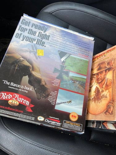 The rear cover of sierra’s Red Baron 3d