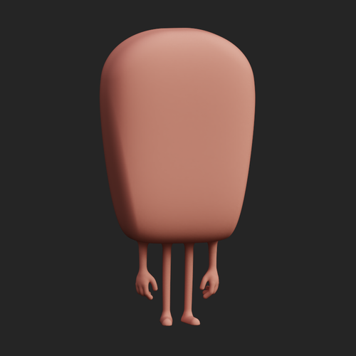 First stage of a cartoon-style character, modeled in the MagicaCSG 3D editor.