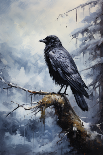Raven by MythologyArt, created with ai, Pixabay Content License 