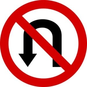 Znak drogowy „Zakaz zawracania”