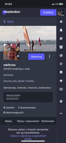 Screenshot nowego profilu mkfirma