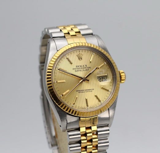 Rolex Datejust 16013 with tapestry dial aka “American Psycho”. 