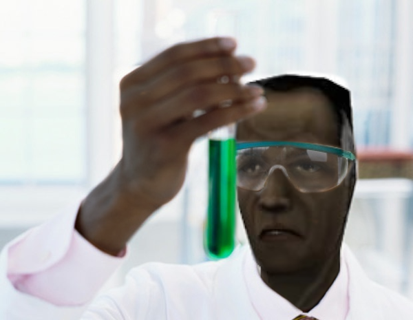 The black scientist making a discovery meme, except that the scientist has the face of the Half Life 1 black scientist of Black Mesa